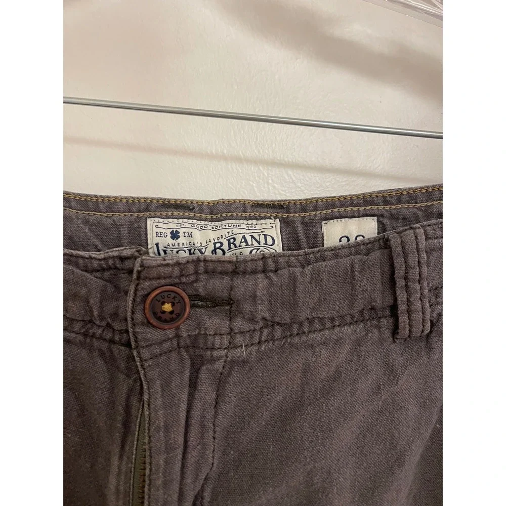 Lucky Brand Linen Blend Green Shorts Summer Casual Preppy‎